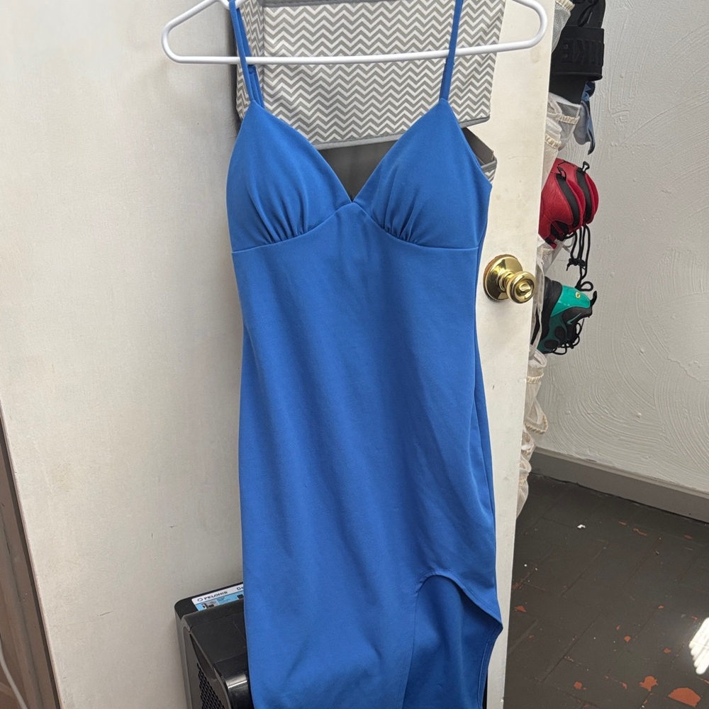 B Darlin Blue Spaghetti Strap Dress